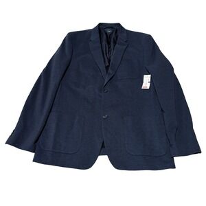 NWT Perry Ellis Men's Slim Fit Stretch Blazer Navy Cotton Blend Size 2XLT